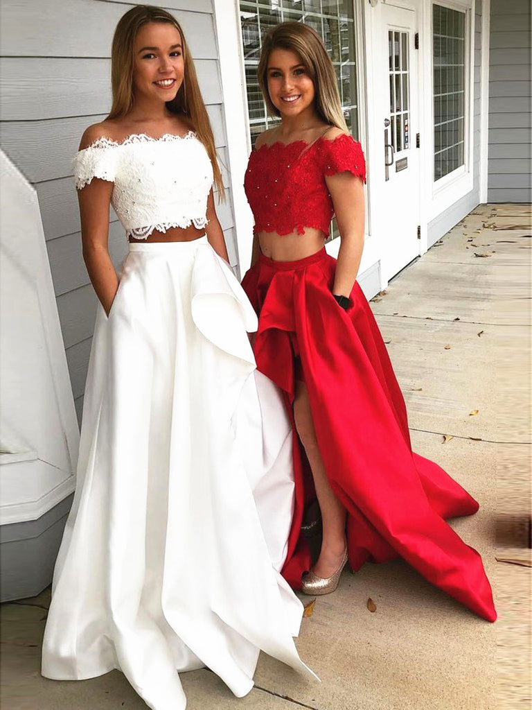 Red Lace Prom Dress ...